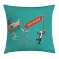 thumbnail image 1 of Retirement Party Throw Pillow Cushion Cover, Senior Man Breaking Free From Office Desk Chain and Celebrating Retirement, Decorative Square Accent Pillow Case, 24 X 24 Inches, Multicolor, by Ambesonne, 1 of 2