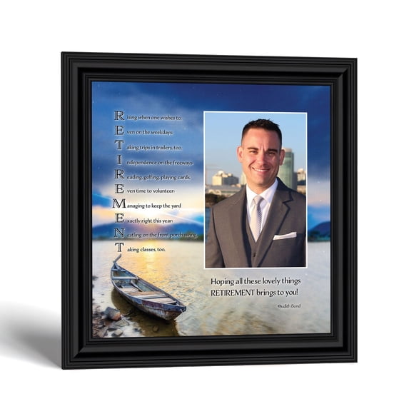 Retirement Gift for Women, Blue Canoe Photo Frame Keepsake