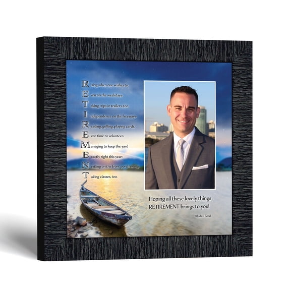 Retirement Gift for Women, Blue Canoe Photo Frame Keepsake
