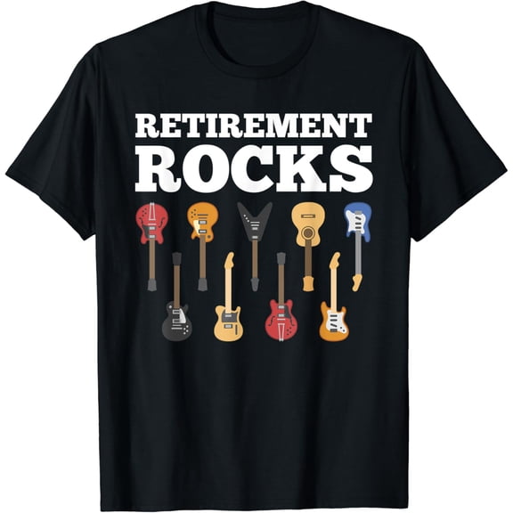 Retirement Rocks Guitar Player Funny Guitarist Humor Outfit T-Shirt mens t shirt，black，women，funny，misfits，men，journey