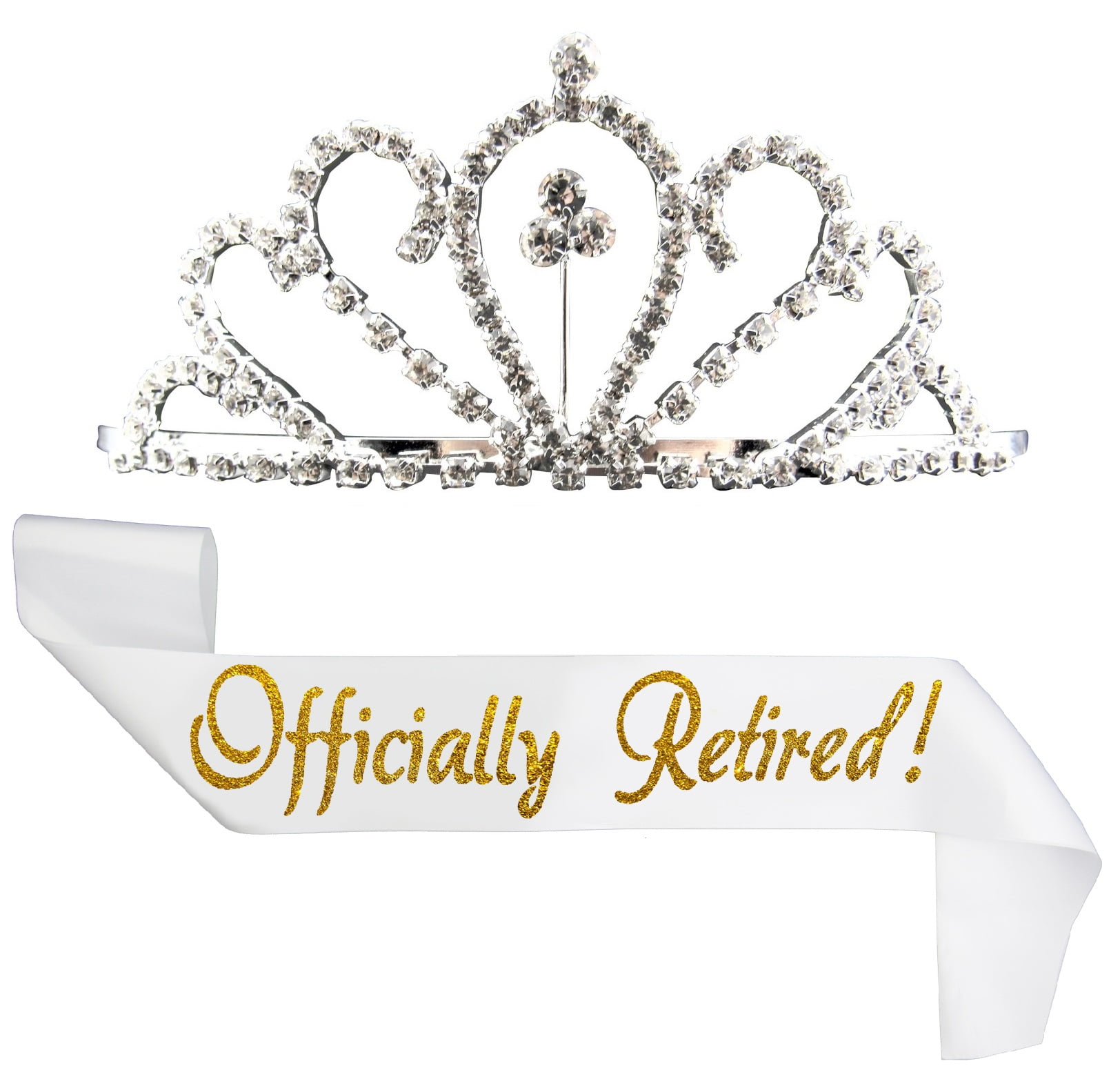 Retirement Sash & Tiara - Sash with Pin, Novelty Officially Retired #2 ...