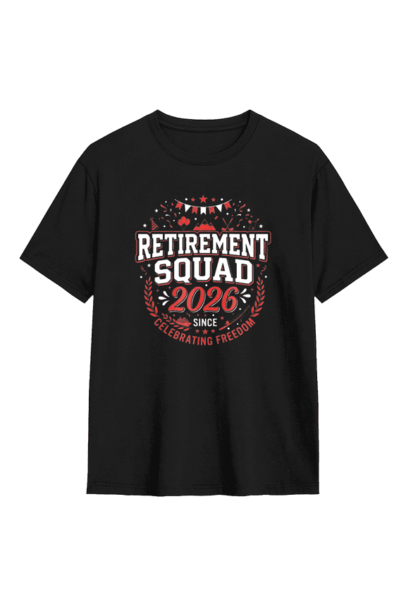 Retirement Squad 2026 Retro Graphic Tee for Men and Women, Fun Gift Cotton Short Sleeves T-Shirt
