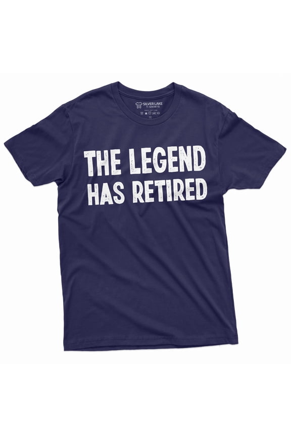 Retirement T-Shirt Legend Has Retired Work Occupation Job Tee Retiree Gift Grandpa Papa Tee (Large Navy Blue)