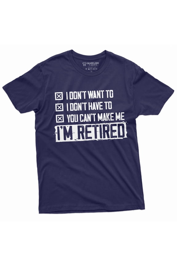 Retirement T-Shirt Mens Retired Dad Mom Grandpa Grandma Shirt Retiree Funny Tee (X-Large Navy Blue)
