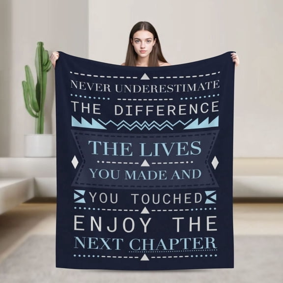 Retirement Throw Blanket Flannel Classic Design All Season Throw Cozy Plush Warm Home Decor for Couch and Bed 50x40