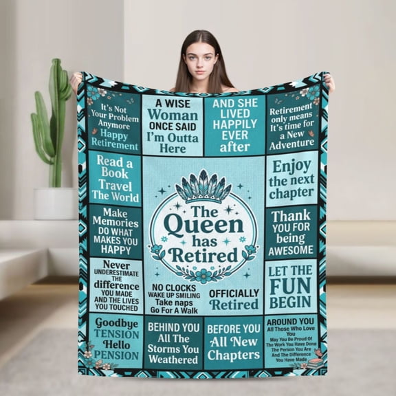 Retirement Throw Blanket Flannel Design All Season Throw Snug Warm Soft Home Decor for Couch and Bed 50x40