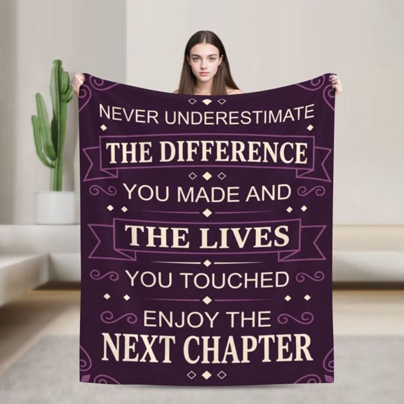 Retirement Throw Blanket, Retirement Gift for Women, Farewell Throw Blanket for Coworkers Teachers Nurses, Retired Gift Idea, Soft Cozy Blanket for Home Sofa Couch Decor 50x40