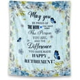 thumbnail image 1 of Retirement Throw Blanket - Soft, Fuzzy & Warm - 30x40 Inches Small Blankets for Women, Men - Light Blue Modern Throws Farewell Gift for Coworker, 1 of 1