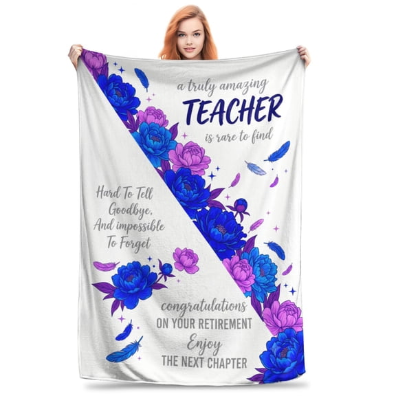 Retirement Throw Blanket Teacher Retirement Gifts for Women Retired Gift for Teachers Teacher Retirement Gifts Cozy Fuzzy 50x40