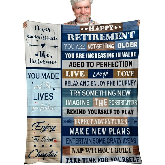 Retirement Throw Blanket for Women and Men 2024 | 60x50 Inch Plush Blanket | Perfect for Going Away and Farewell Celebrations
