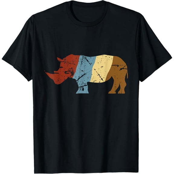 Retor Rhino T-Shirt Africa Safari Rhino Gift Safari Africa T-Shirt