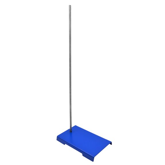 Retort Base & Rod Set - 12.5"x8" Base, 39.4" Rod - Steel - 10x1.5mm Metric Thread - 12mm Diameter Rod - Basic Laboratory Assembly - Eisco Labs