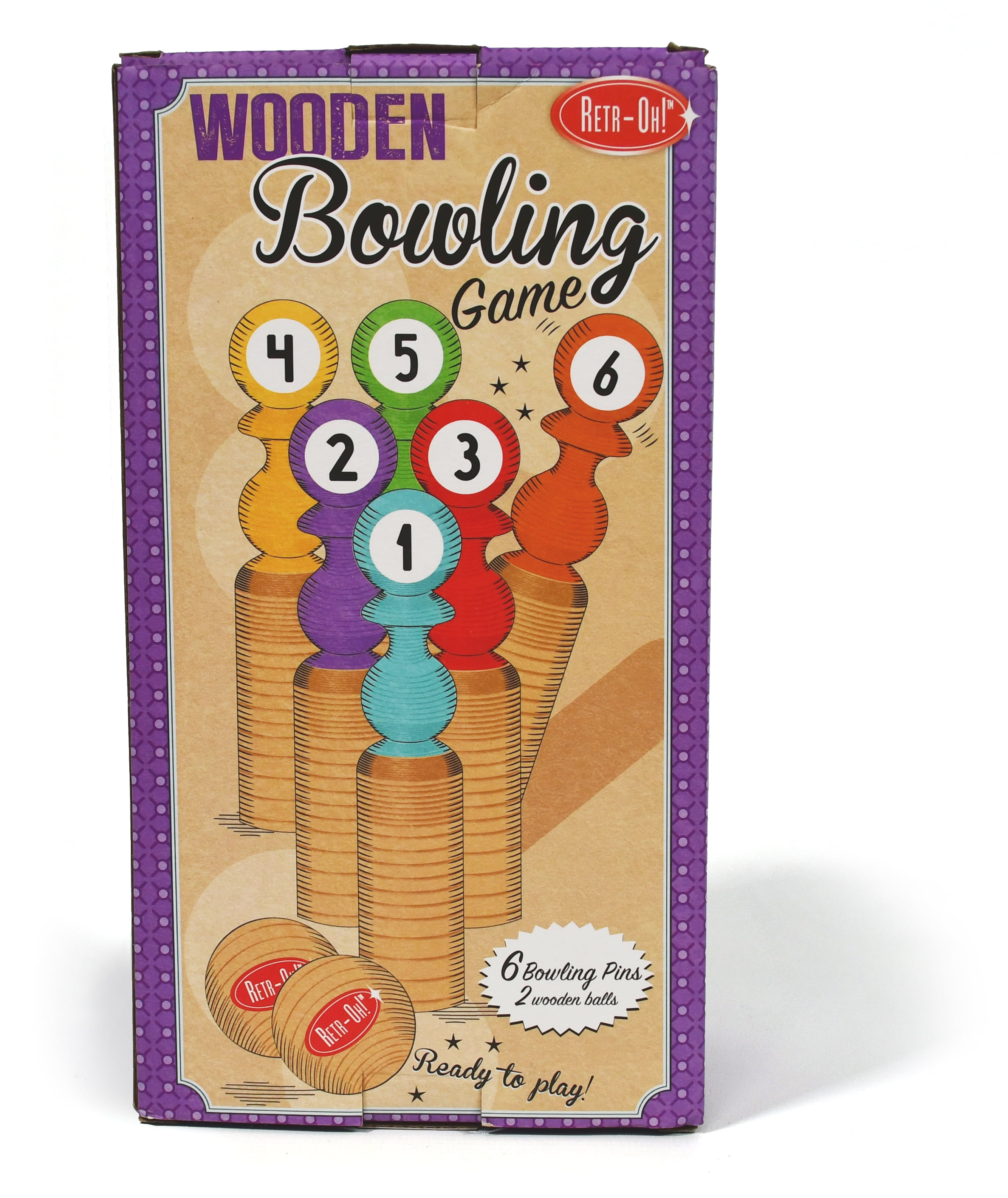 Retr-Oh! Classic Wooden Indoor/Outdoor Bowling Game Set
