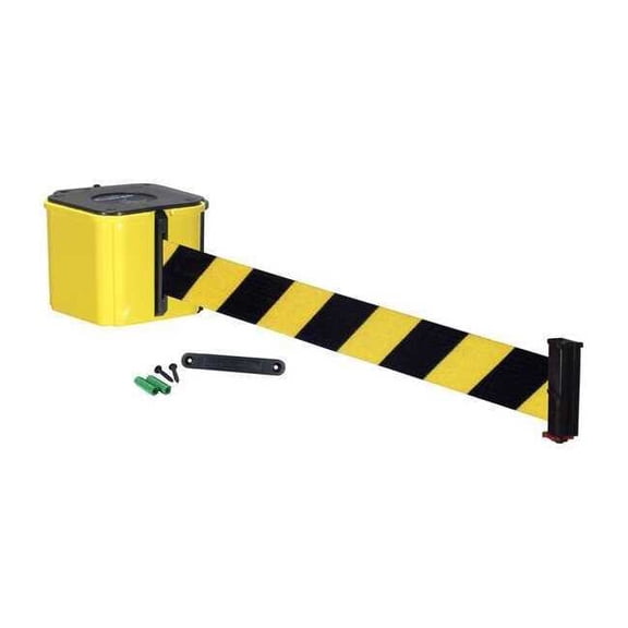 Retracta-Belt Wall Barrier, 20ft Black/Yellow Belt WM412YW20-BYD-RE