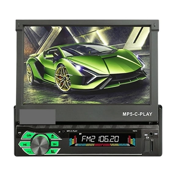 Retractable 1 Din Radio Car Stereo 7 inch MP5 MP4 Player Aux/USB/TF/FM/touch screen/bluetooth 3 languages menu ,Longer Watching Time