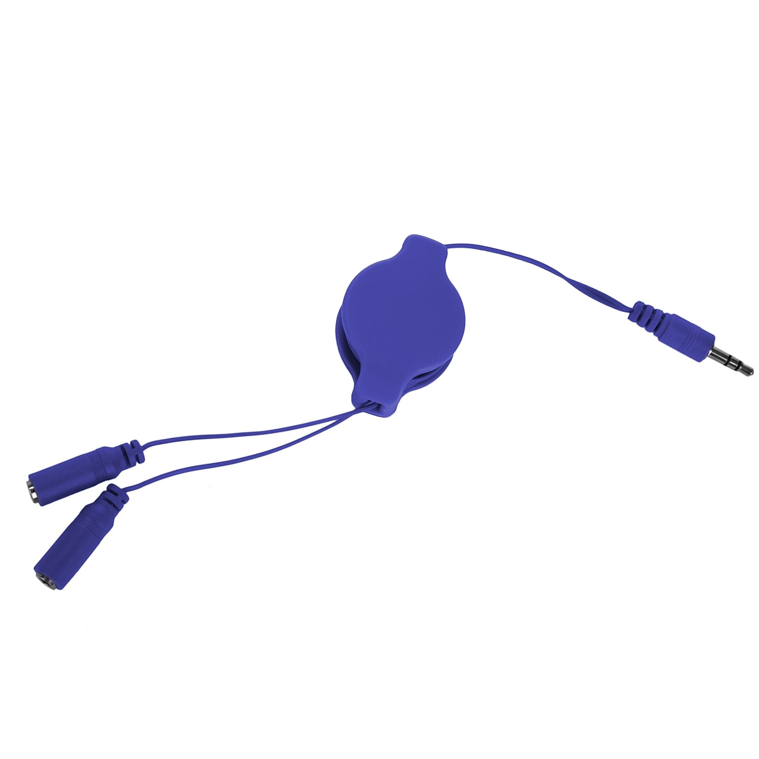 Retractable 3.2 inch Headphone Splitter (3.5mm Male to 2 3.5 mm Female) Cable [Ideal for phones, laptops, tablets, etc.]