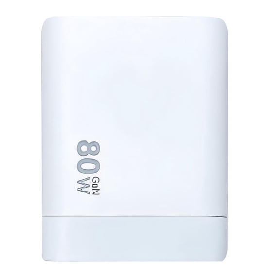 Retractable 3-in-1 Fast Charger, 80W High-Speed Wall Charger with Type-C Cord & 2 USB Ports for Phones and Tablets & Laptops(White)