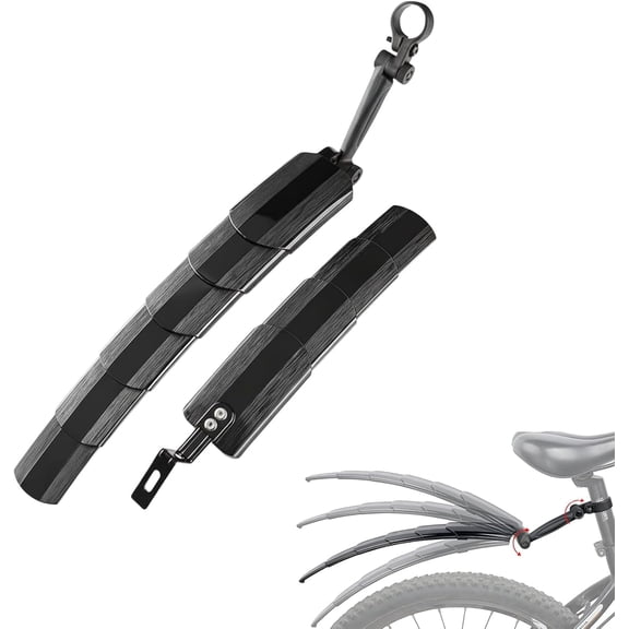 Retractable Adjustable Bike Mudguards, Telescopic Cycling Splash Protection with Installation Tools