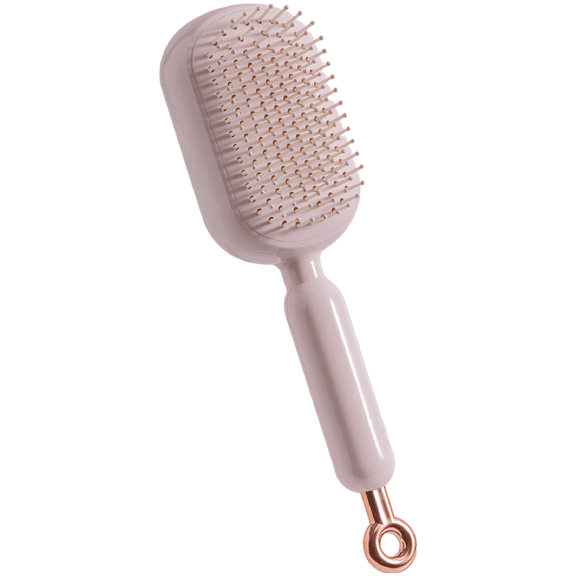 Retractable Air Cushion Comb, Self Cleaning Scalp Massager, Anti Static Brush for Smooth Detangling & Volumizing, Portable Pink Hairbrush with Ergonomic Handle, 9.8 x 2.9 x 1.6 in