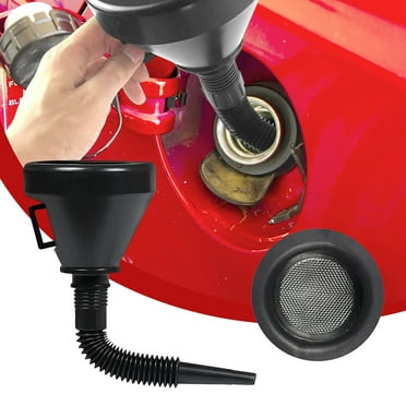 Retractable Auto Fuel Funnel, All Purpose Automotive Funnels Plastic Flexible Funnel Petrol for Cars and Motorcycles, Flexible Draining Tool Snap Funnel Wide Mouth Funnel Engine Oil (Black 1 Pcs)