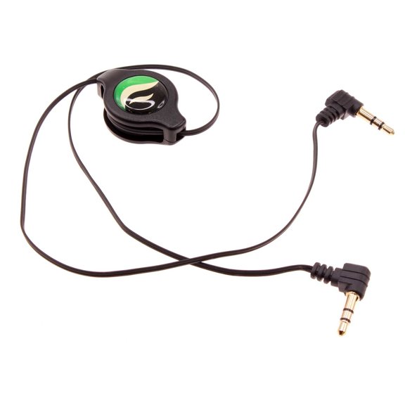 Retractable Aux Cable 3.5mm Adapter Car Stereo Aux-in Audio Cord Speaker Jack Wire Black X1E for Coolpad Canvas, Suva - Cricket Icon, Influence, Ovation 2, 3, Dream 5G - Doro 824 SmartEasy