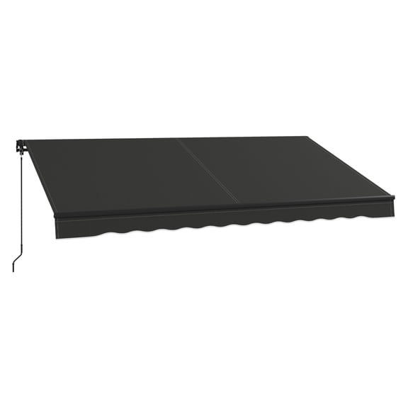 Retractable Awning 12x10 ft, UV Resistant Sunshade for Deck Patio, Adjustable Outdoor Shelter, Dark Gray