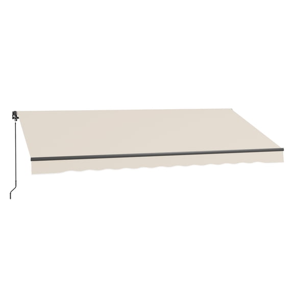 Retractable Awning 13x10 ft, UV Resistant Sun Shade for Patio, Deck, Balcony - Beige
