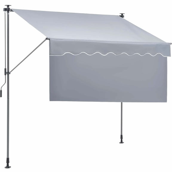 Retractable Awning 78 inch, Outdoor Patio Awning Sunshade Shelter, Adjustable Door Window Awning Canopy with Curtain, Backyard Garden Balcony UV Protection