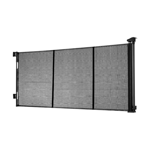 Retractable Baby Gate 122 Inch Wide, 31.3 Inch Tall - Extra Long Mesh Safety Gate for Dogs & Toddlers - Indoor/Outdoor - Black