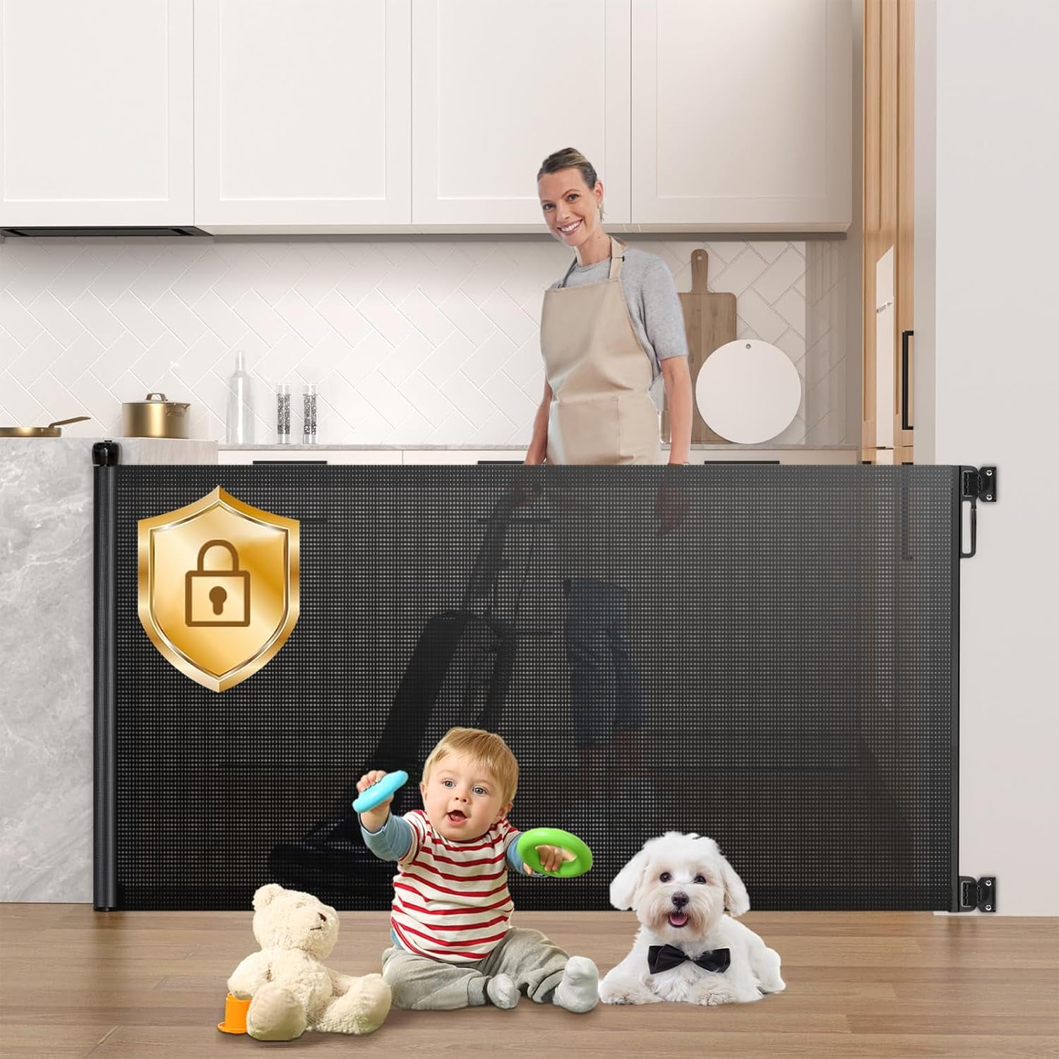 Retractable Baby Gate, 33" Tall, Extends up to 72" Baby Gates Extra
