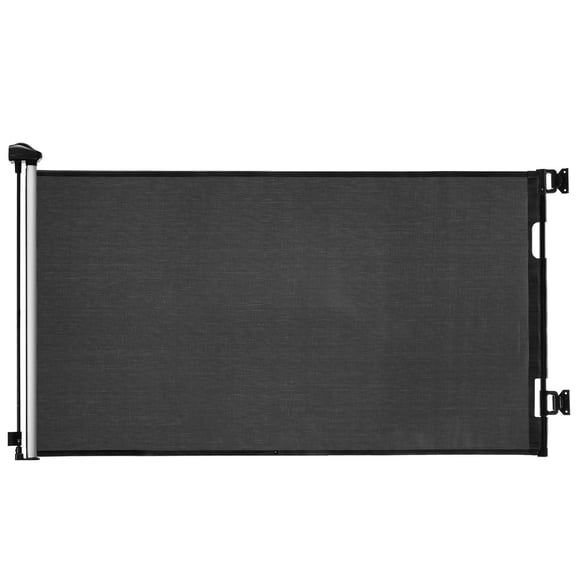 Retractable Baby Gate 72.8 Inch Wide 31.3 Inch Tall with Security Lock Easy Walk Through Mesh Dog Gate for Indoor Outdoor Use Black