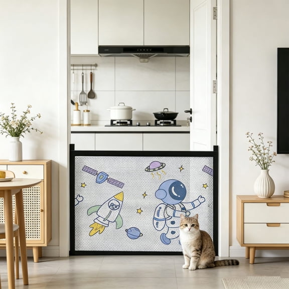 Retractable Baby Gate – Baby Gate for Stairs, Dog Gate Indoor, Pet Gate for Doorways, Retractable Dog Gate for Small Medium Pets
