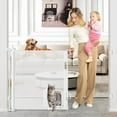 thumbnail image 1 of Retractable Baby Gate with Cat Door 55" Wide Retractable Baby Gate for Stairs Mesh Baby Gate with Pet Door Retractable Dog Gate for The House Retractable Pet Gate with Door Safety Gates for Toddlers, 1 of 7