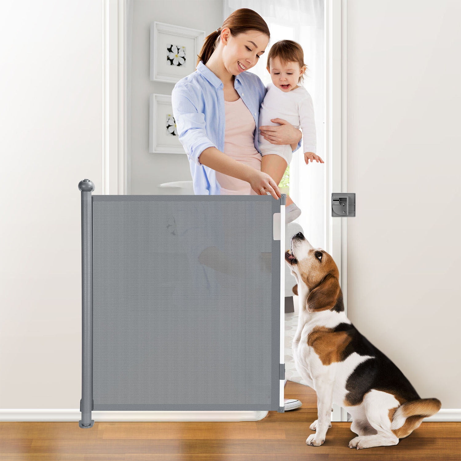 Retractable Baby Gate Extra Wide iMounTEK Baby Security Gate 118in Stair Blocker Gate for