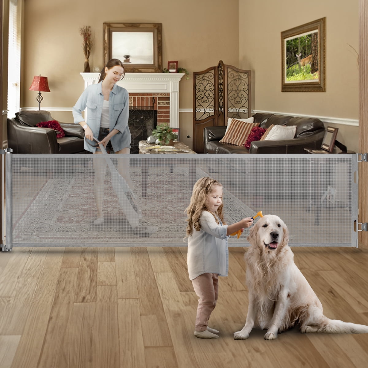 Retractable Baby Gates BabyBond Baby Gate for Stairs Extra Wide