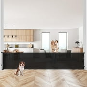 Retractable Baby Gate,HDJ 120 in. Wide x 34 in. Tall Baby Safety Gate for Stairs Doorways,Metal Dog Gate,Extra Wide,Black