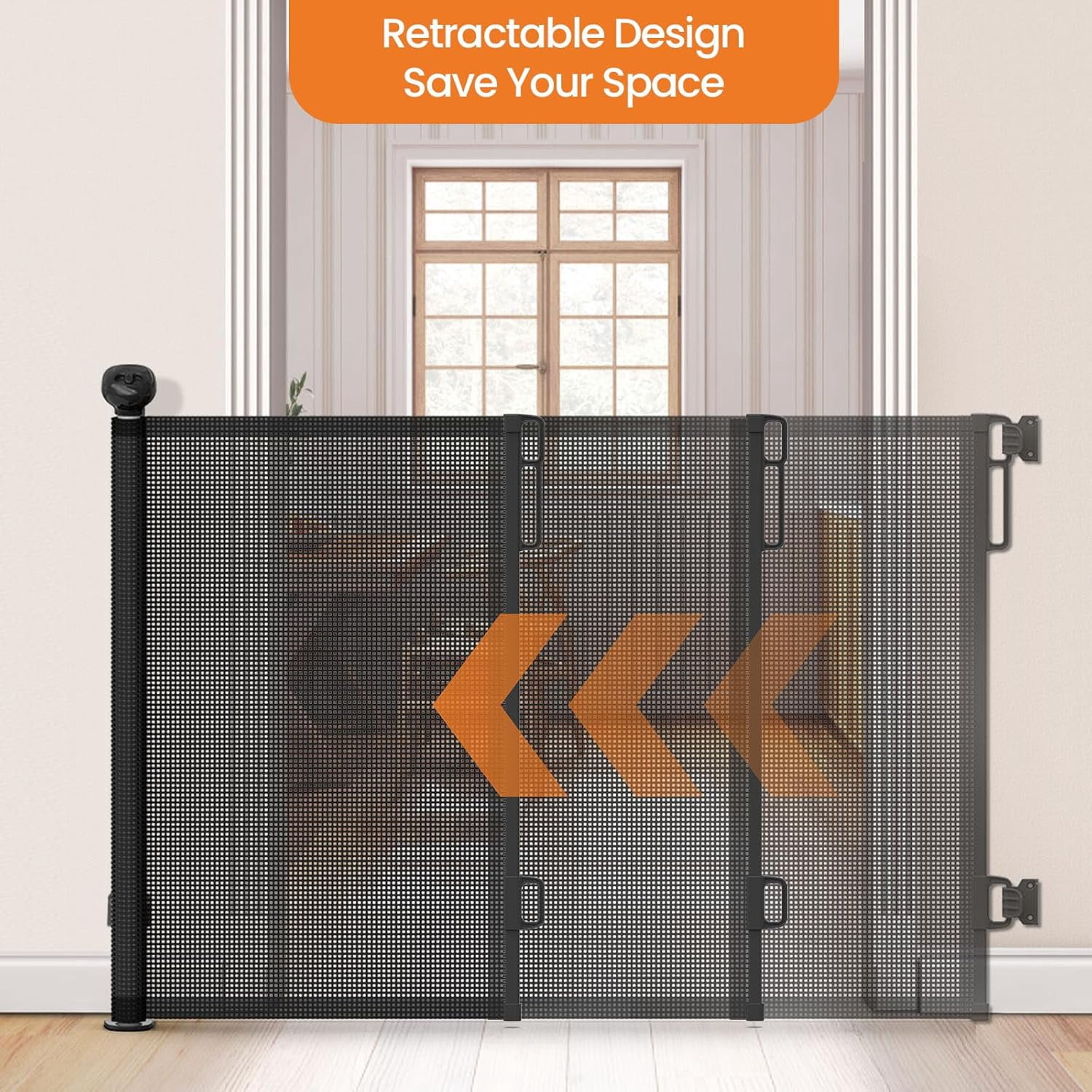 Retractable Baby Gate, Mesh Dog Gate or Mesh Baby Gate 55" Wide 33 ...