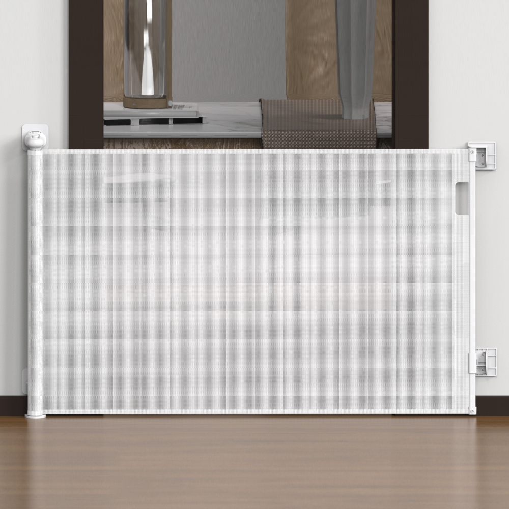 Retractable Baby Gate,PunchFree Install Baby Gate,Extra Wide Baby