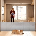 thumbnail image 1 of Retractable Baby Gate, TULILLO 42in Tall Baby Safety Gate, 150" Wide Baby Gate Dog Gate for Stair, Doorway, Auto-Lock,Gray(Drill Needed), 1 of 9