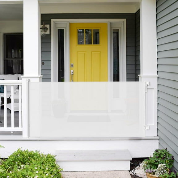 Retractable Baby Gates Extra Wide | 72" Wide x 38" Tall Dog Gates for Stairs | Indoor/Outdoor Use | Child Gates for Doorways, Deck, Porch, Hallways, Patio - White