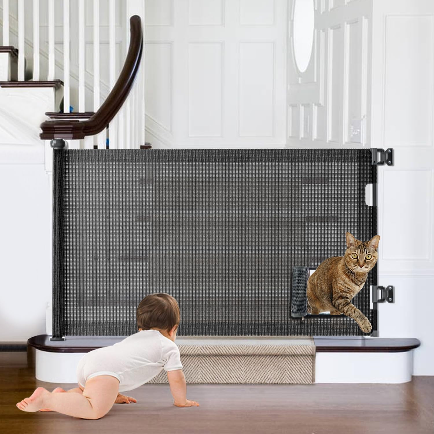Dog Gate Perma Child Safety Indoor/Outdoor Retractable Baby Gate