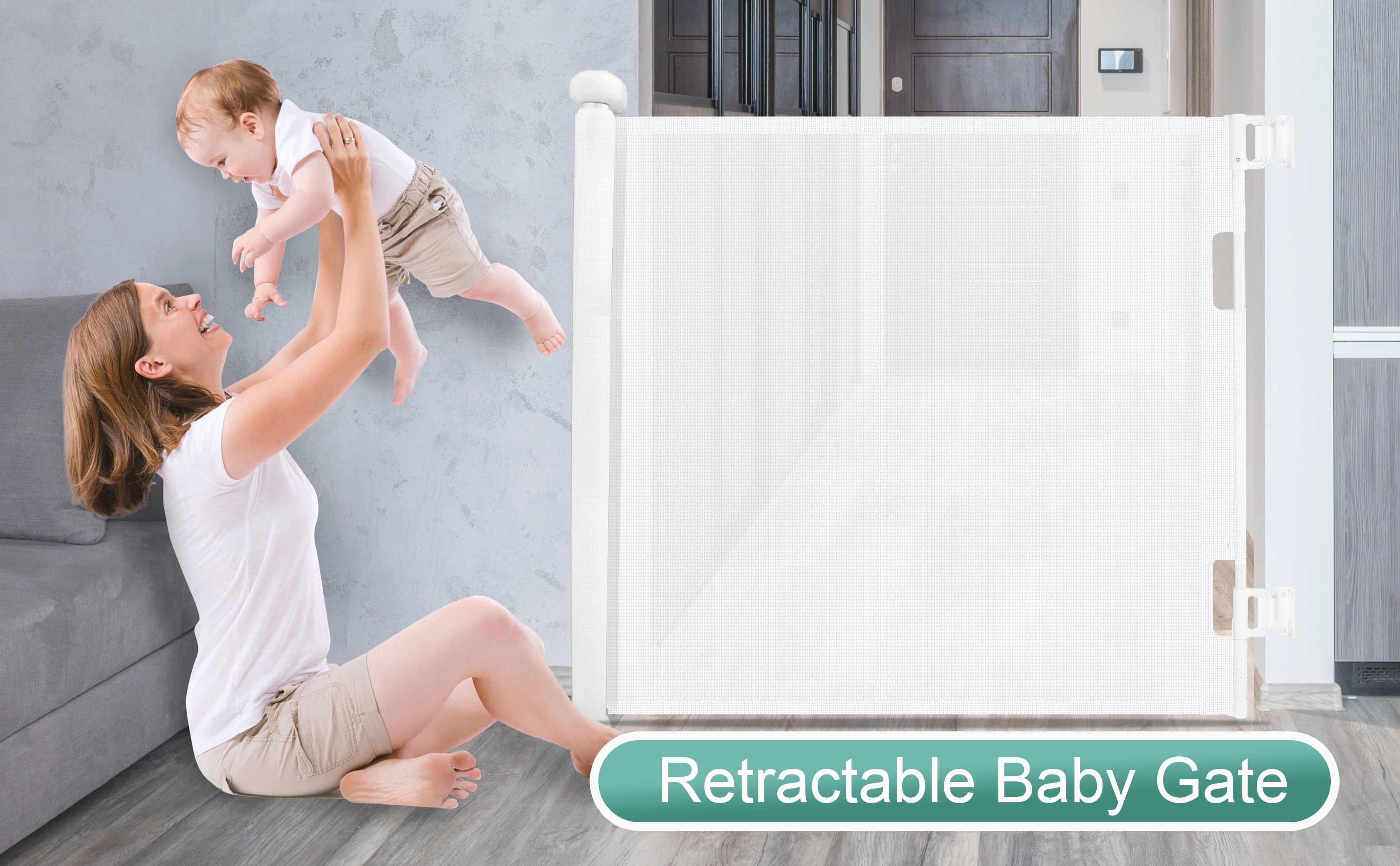 Retractable Baby Safety Gate 33"x71" stusgo Durable Portable fence