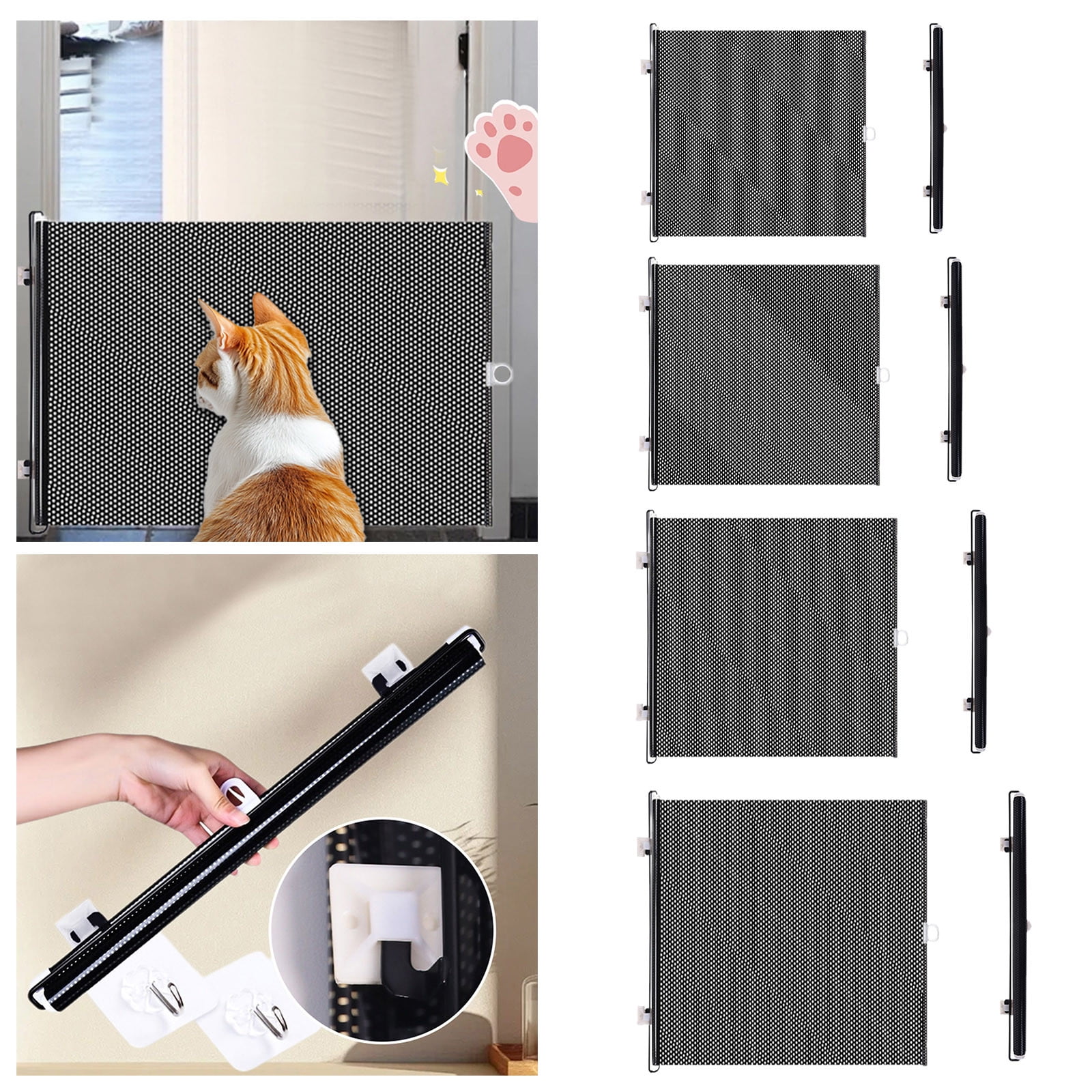 Stooping Gate Retractable Baby Safety Gate, Expandable Pet Barrier Gate for Stairs ...