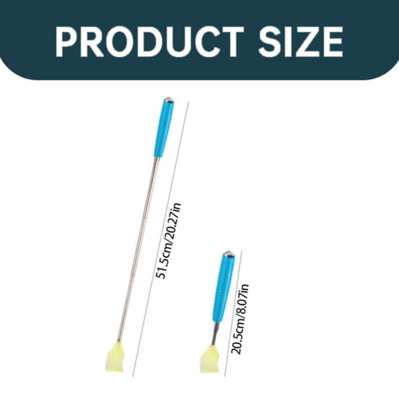Retractable Back Scratcher, with Rolling Massage Balls, Blue, 1pc