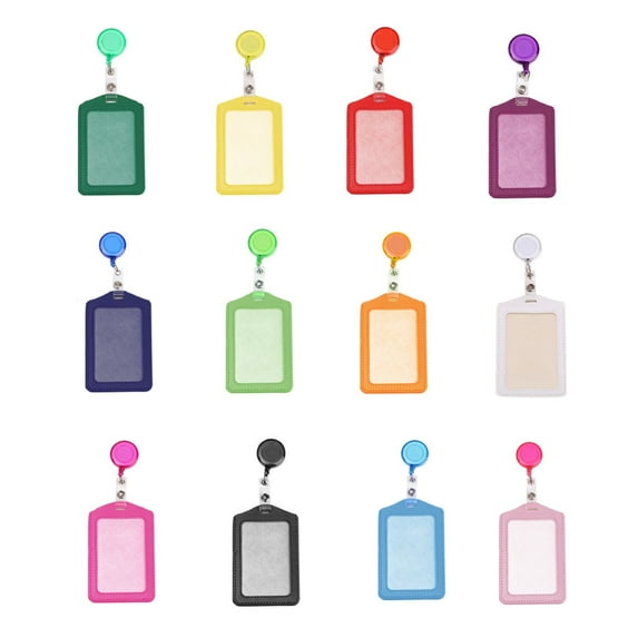 Retractable Badge Holder Clearance, Furenl 1 Retractable Badge Holders with Horizontal Id Card Holder, Retractable Buckle, Certificate Cover and Chest Card Cover, A