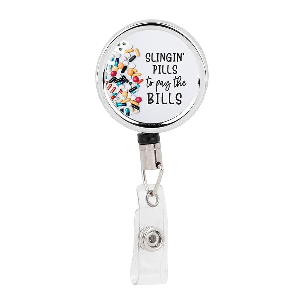 Retractable Badge Holder with Clip, Duty Metal Name Retractable ID