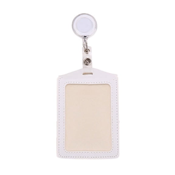 Retractable Badge Holder Heavy Duty with Reel & Clip, Waterproof Multicolor PU Leather Vertical ID Name Card Holder for Women Men Nurse Teacher Worker Company Hospital Exhibition