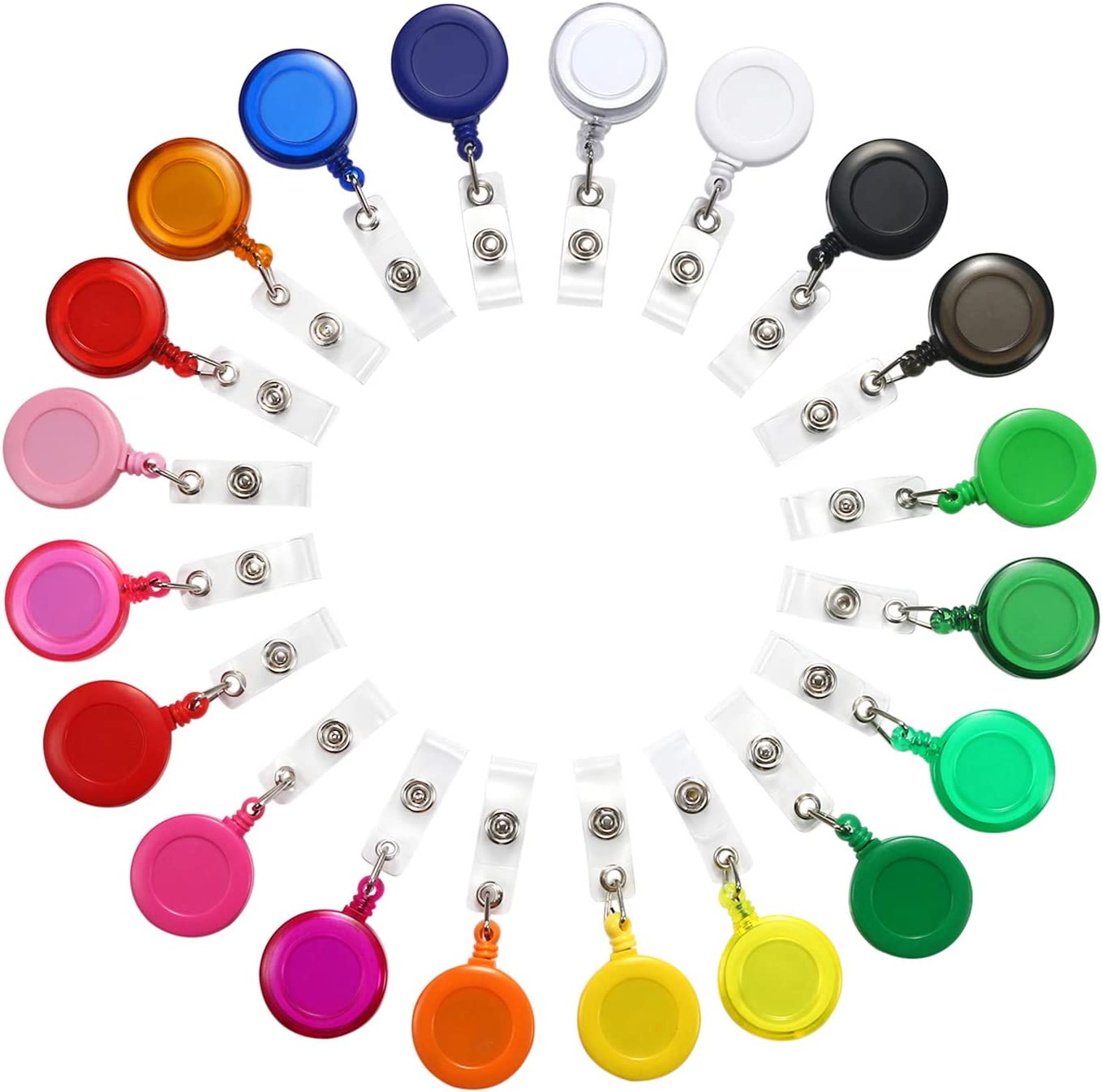 Retractable Badge Holder ID Badge Reel Clip On Card Holders, with Belt