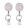 thumbnail image 1 of Retractable Badge Holder, Lightweight Plastic Badge Reel Retractable Card Holder with Key Ring Backing Belt Clip, 1 of 7