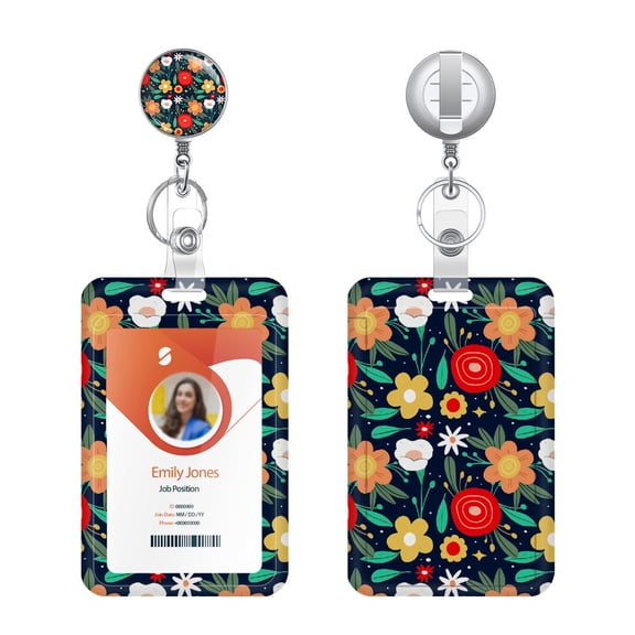 Retractable Badge Holder, Lightweight Plastic Badge Reel Retractable Card Holder with Key Ring Backing Belt Clip